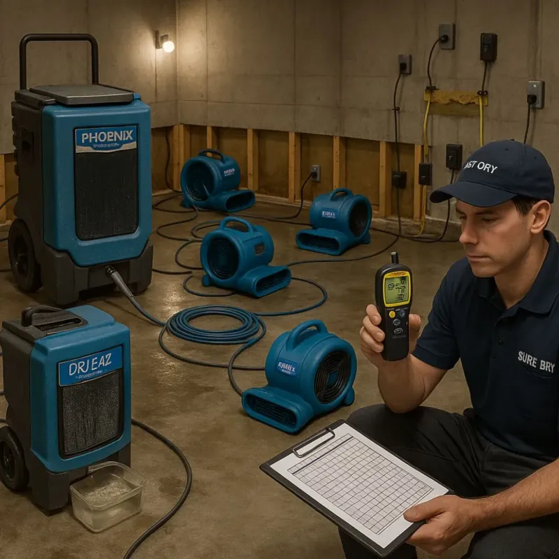 Structural Drying and Dehumidification process in Miami Shores, FL